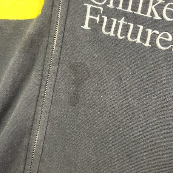 Y2K Analog Black Hoodie Men L Snowboard Full Zip Burton Design Unlikely Futures - Picture 7 of 16